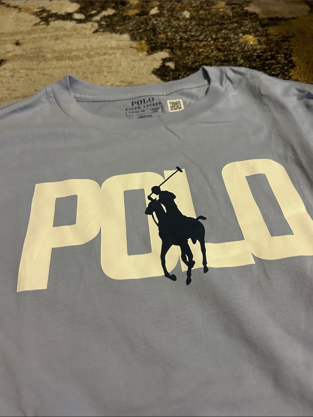Polo by Ralph Lauren Men's Light Blue Logo Crew Neck T-Shirt